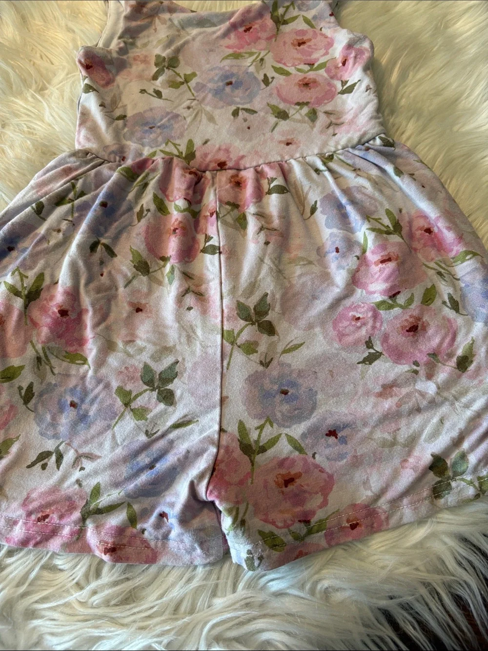 Floral Sleeveless Baby/Toddler Romper - Pink & Lavender Roses